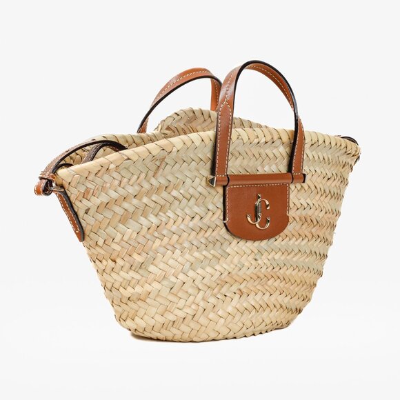 Jimmy Choo Macy Small Raffia Cross-Body Tote Bag - Picture 2 of 15